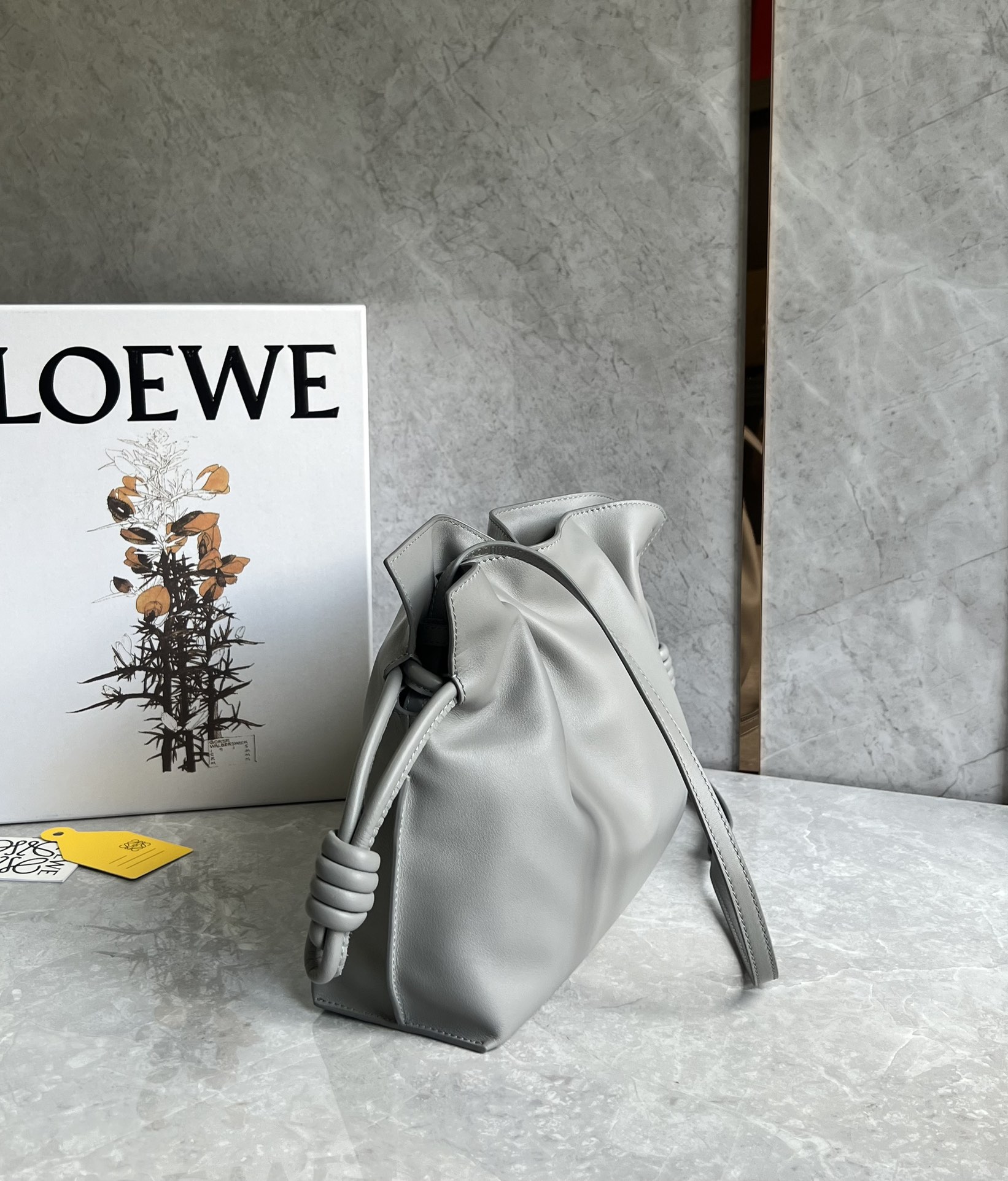 Loewe Medium Flamenco Clutch in Nappa Calfskin Grey